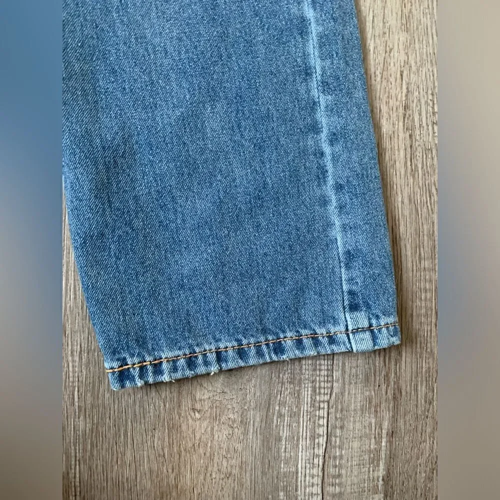 Levi’s 502 Denim Jeans men’s Jeans Straight Leg Distressed Ripped Blue Size 30
